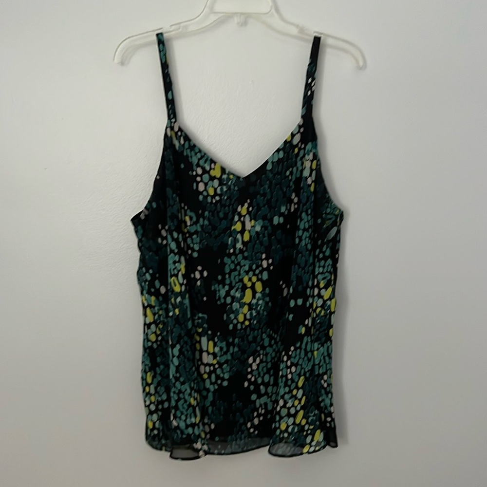 Torrid Black and Green Patterned Tank Top